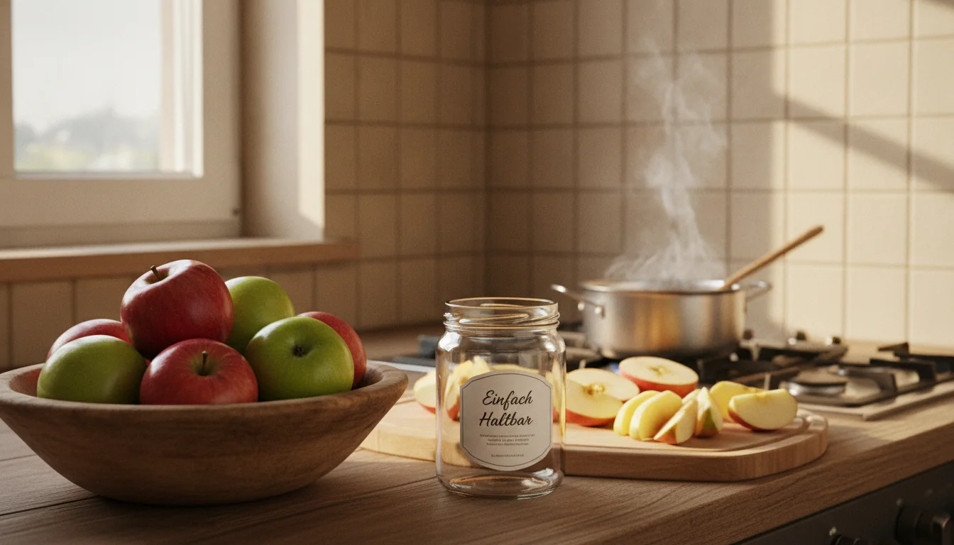 Apples and ingredients for easy homemade applesauce