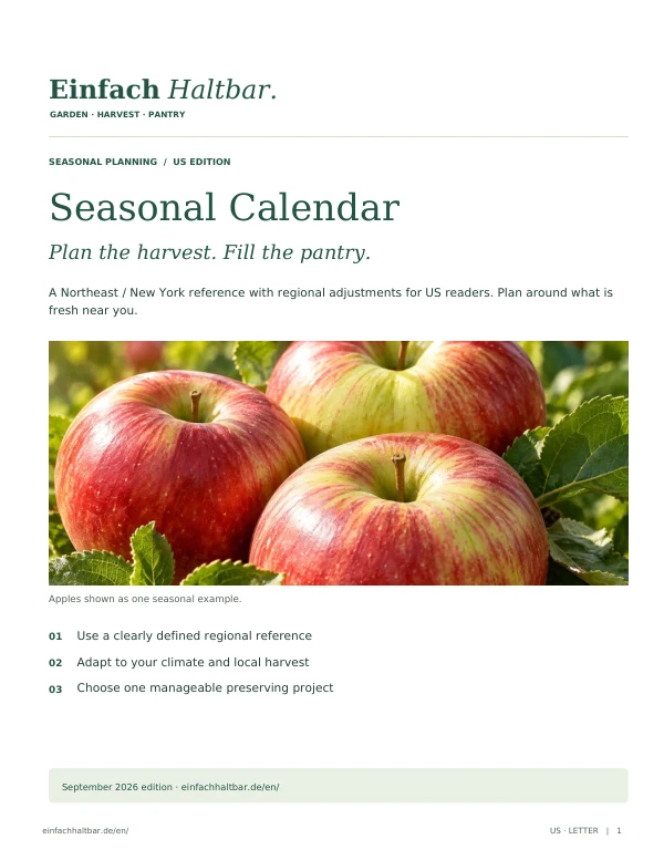 PDF preview: Seasonal Produce & Preserving Calendar