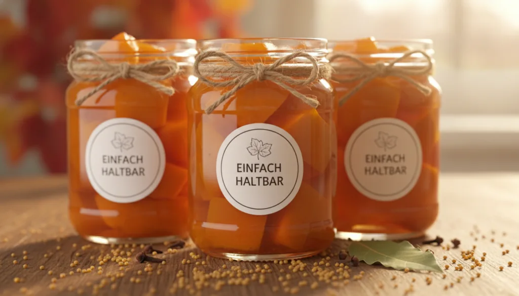 Kürbis einlegen: süß-saure Kürbis-Pickles im Glas