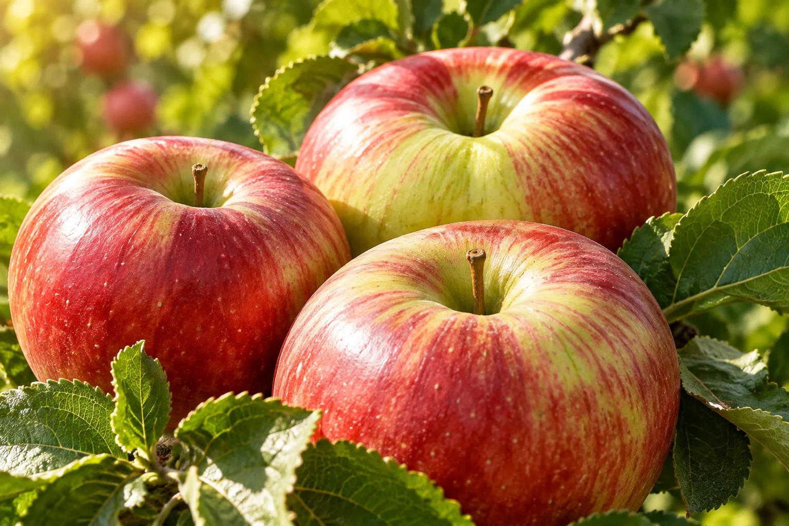 Frische rote und grüne Äpfel