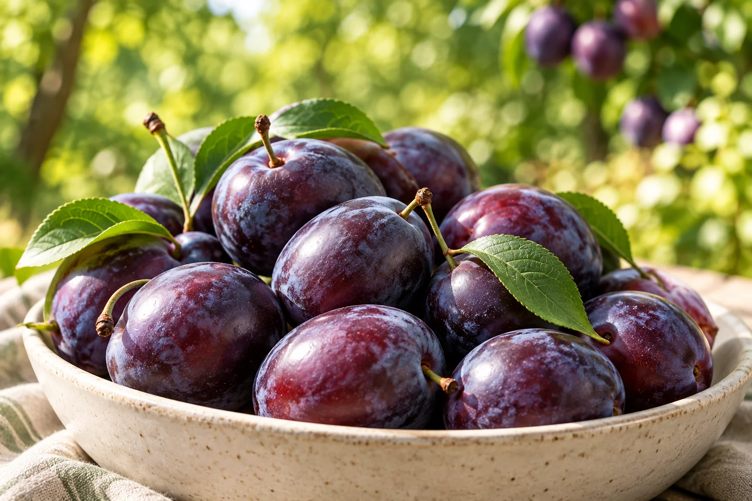 Frische violette Pflaumen