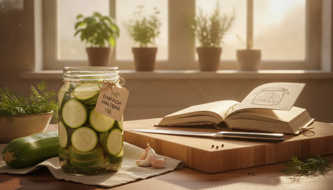 Zucchini einkochen – Zucchini-Pickles im Glas als sichere Vorratsmethode