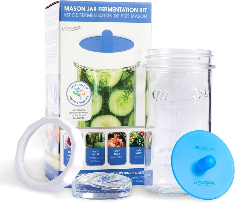 Masontops Fermentation Jar Starter Set with jar lid and weight