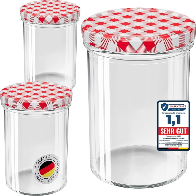 WELLGRO Einmachgläser 435 ml – 25 Stück