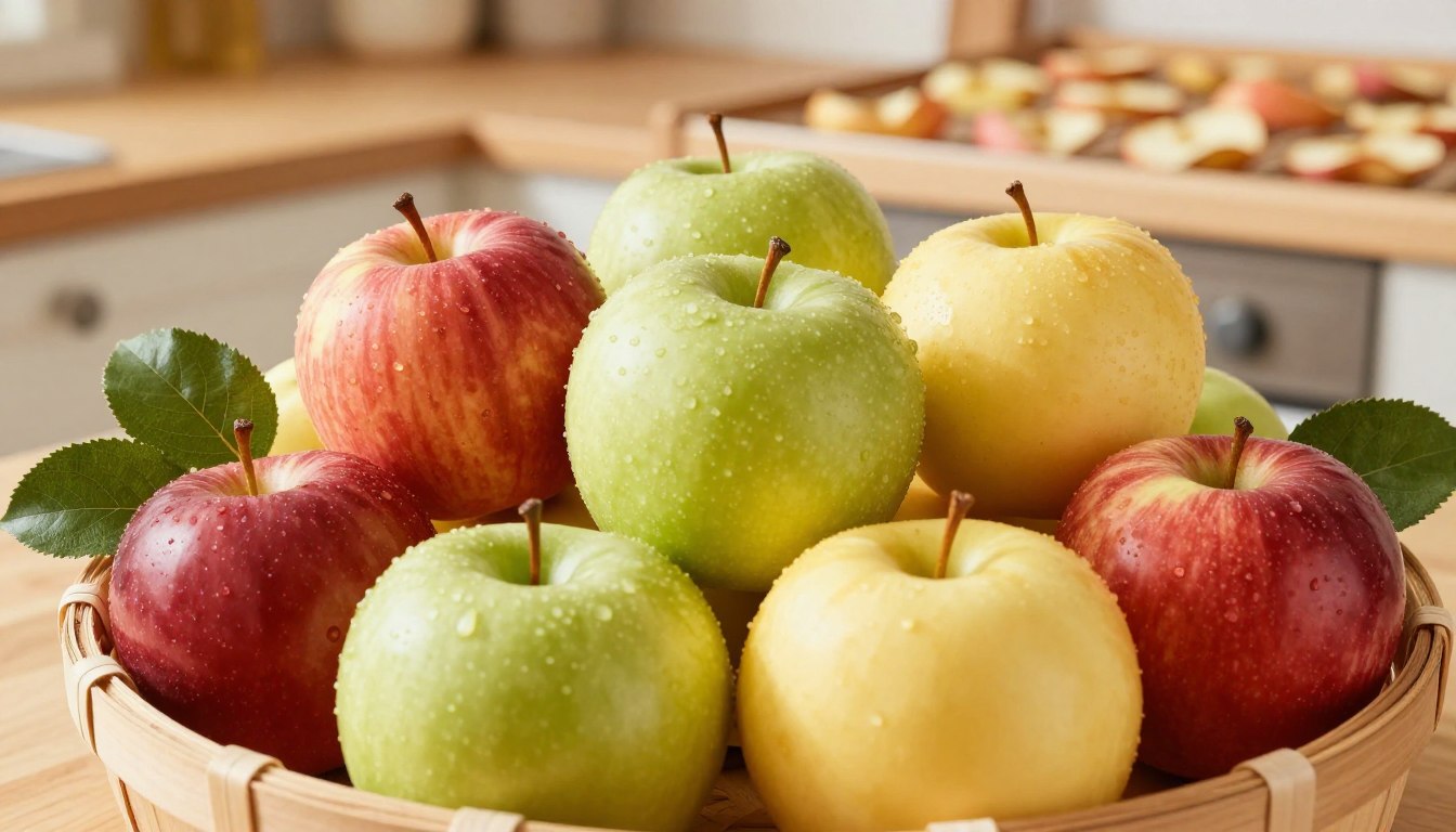 Different apple varieties suitable for dehydrating