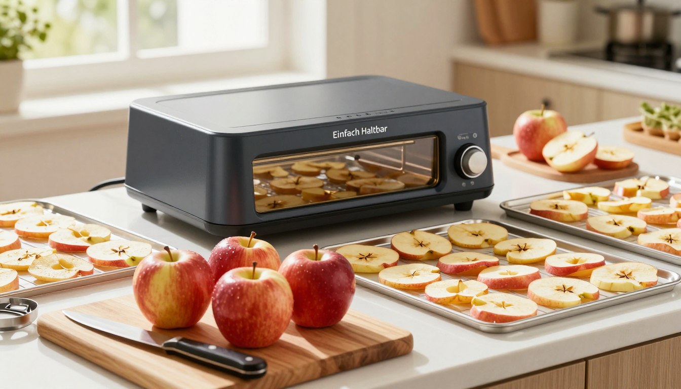 Food dehydrator and apple-preparation equipment for drying apple slices