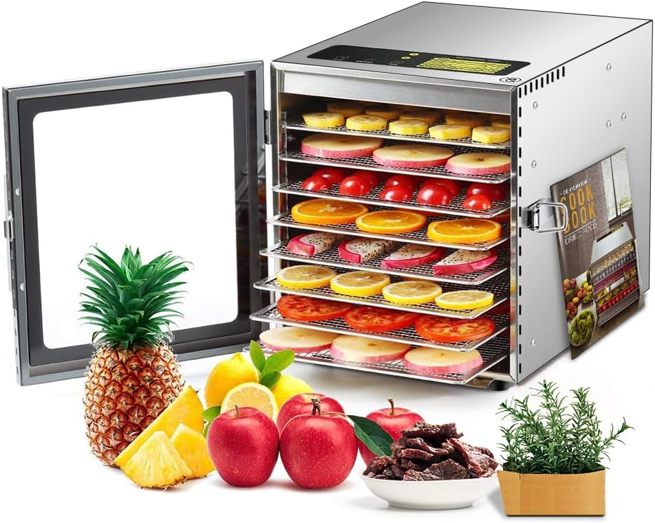 Cercker 8-tray stainless-steel food dehydrator