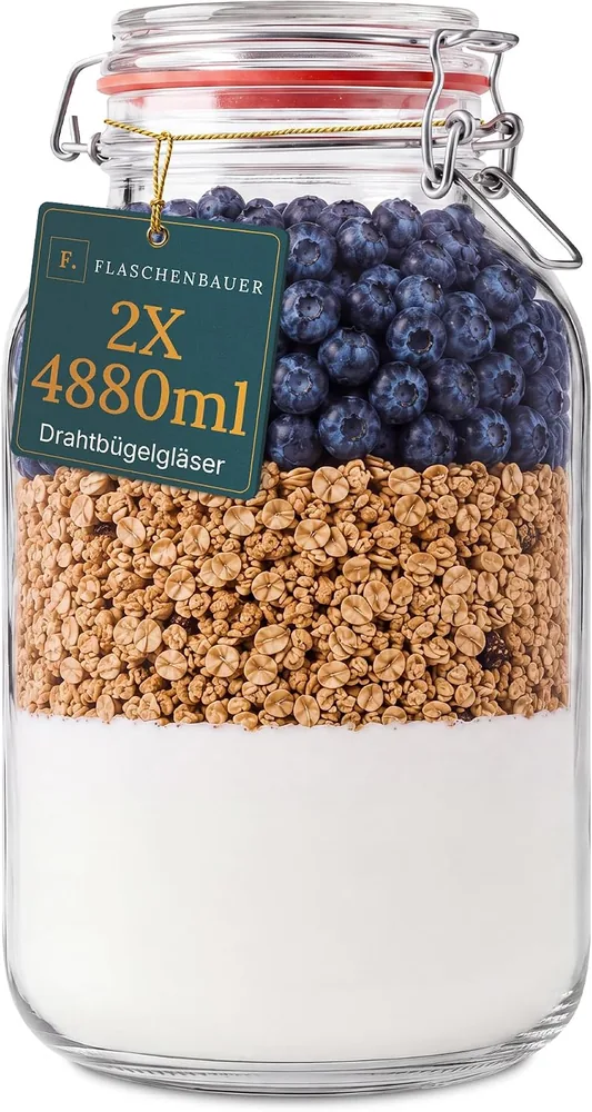 Flaschenbauer 2er Set Drahtbügelgläser 4.880 ml