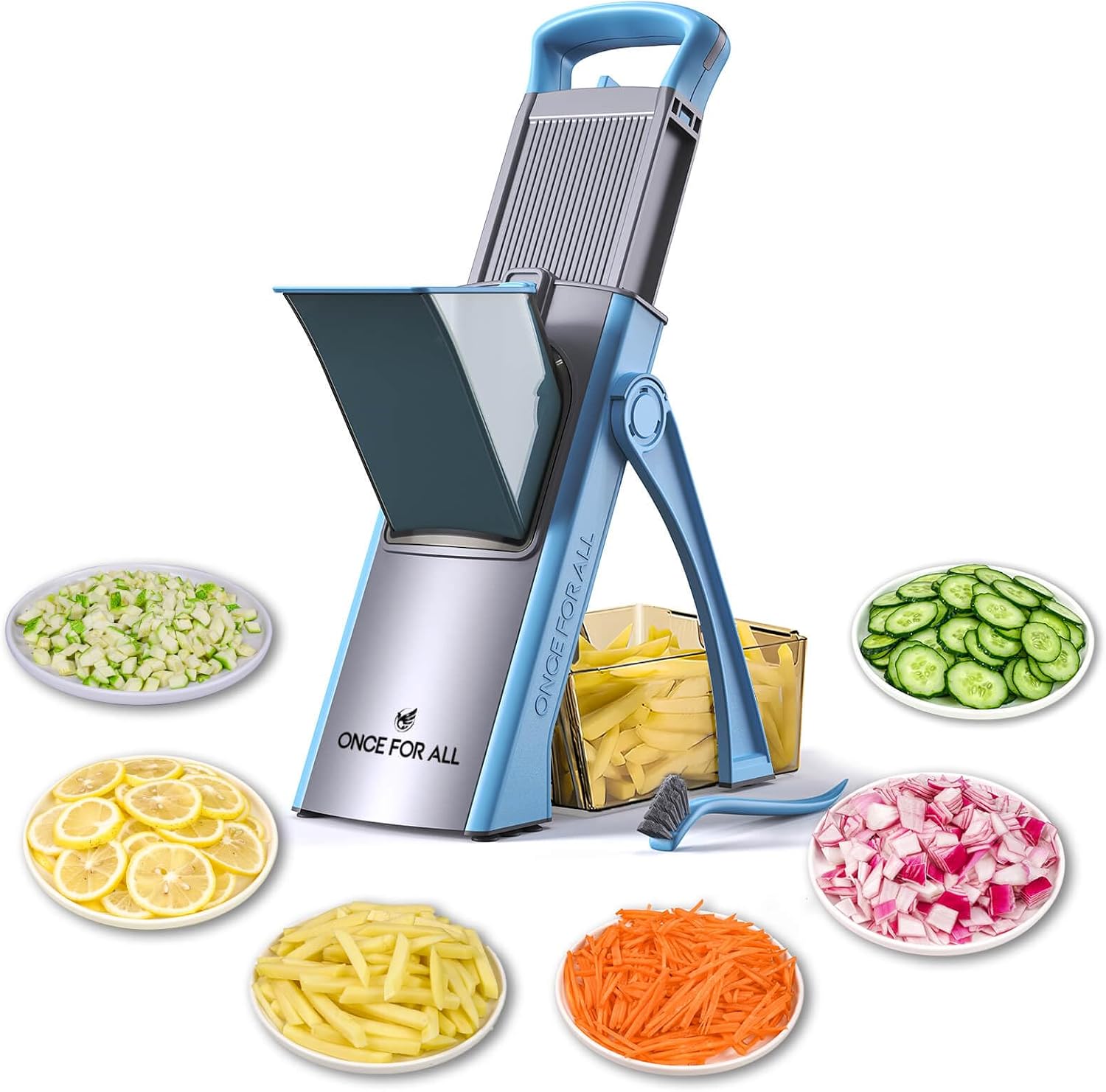 ONCE FOR ALL Upgrade Safe Mandoline Slicer Plus in SkyBlue